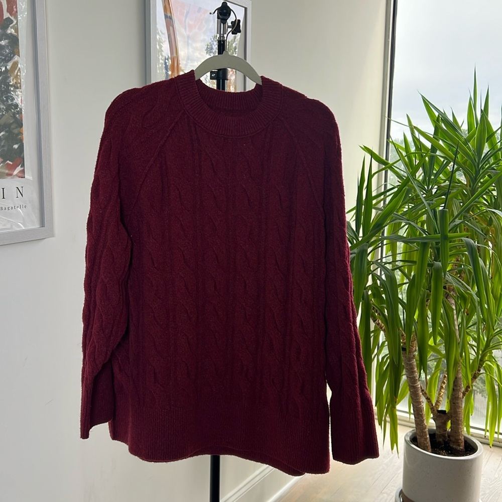 Oversized cable knit sweater
